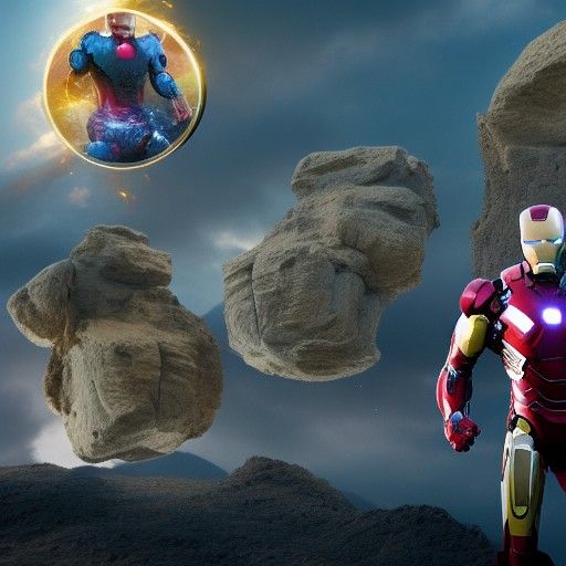 Ironman with Infinity Stones in Epic 8K Matte Painting