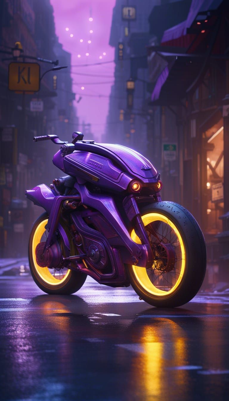 Cyberpunk 8K Bike Concept Art Masterpiece