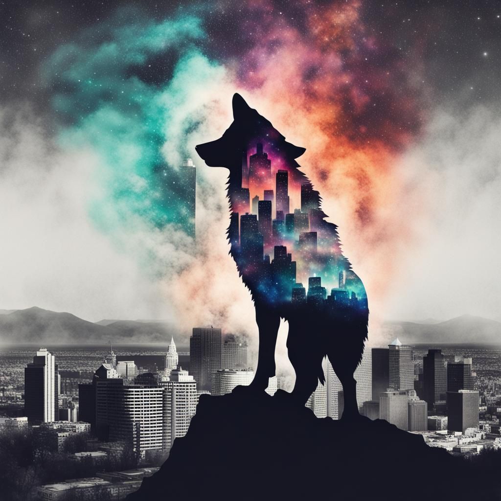 Wolf Nebula Color Explosion in Surrealcore Style