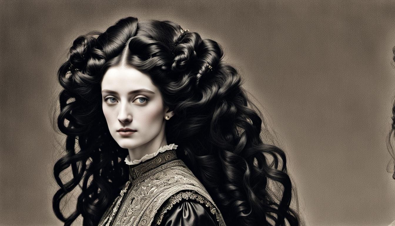 Elegant 19th Century Woman in Regency Coiffure