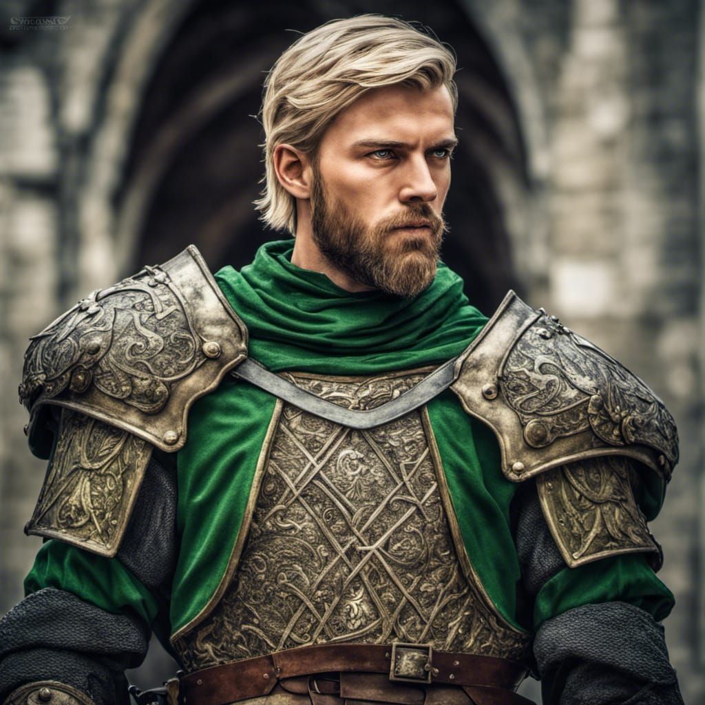Medieval Warrior in Verdant Armor