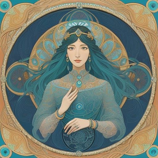 Intricate Art Nouveau-Inspired Crystal Bracelet