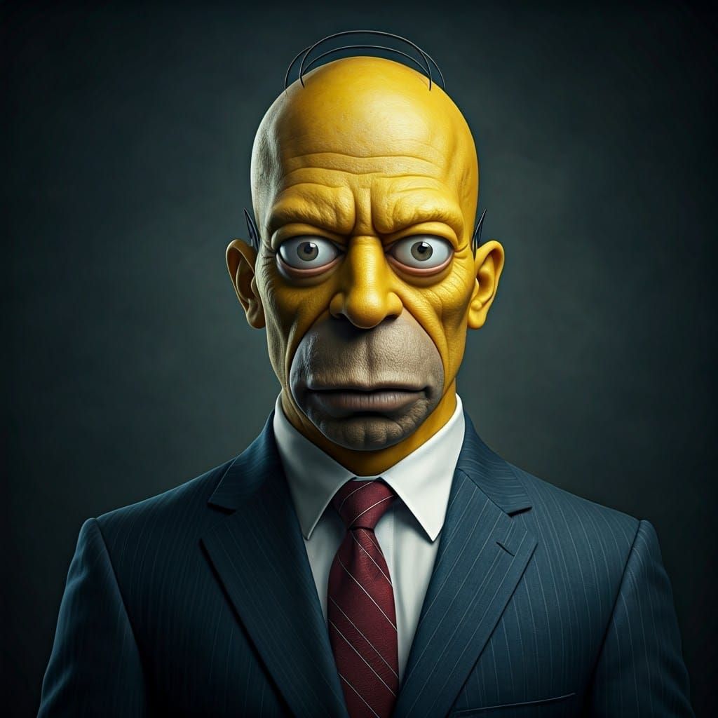 Lifelike Homer Simpson Portrait in Realistic Style