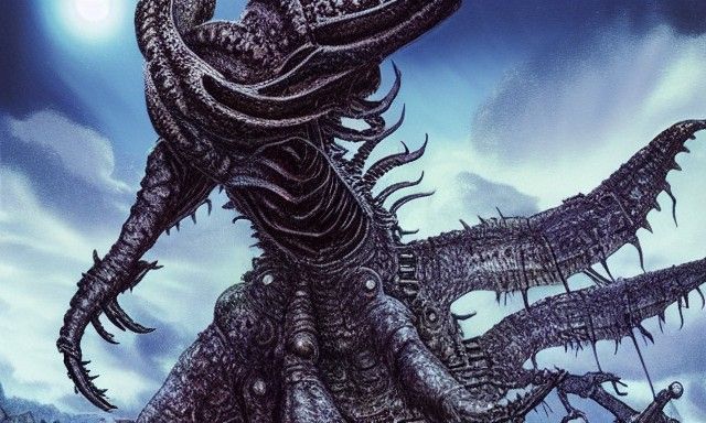 Eldritch Horror Creature in Darkened Realm