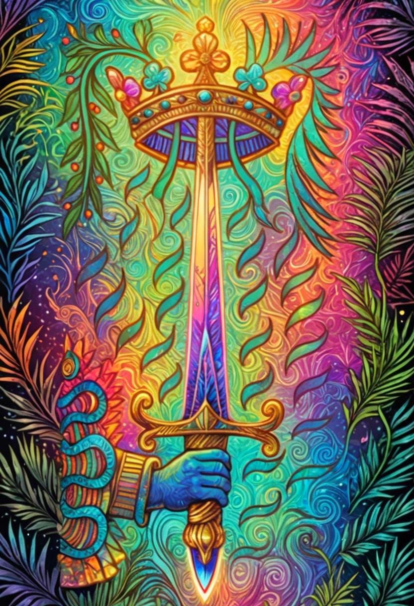 Victorious Hero Embodies Eternity in Cosmic Splendor