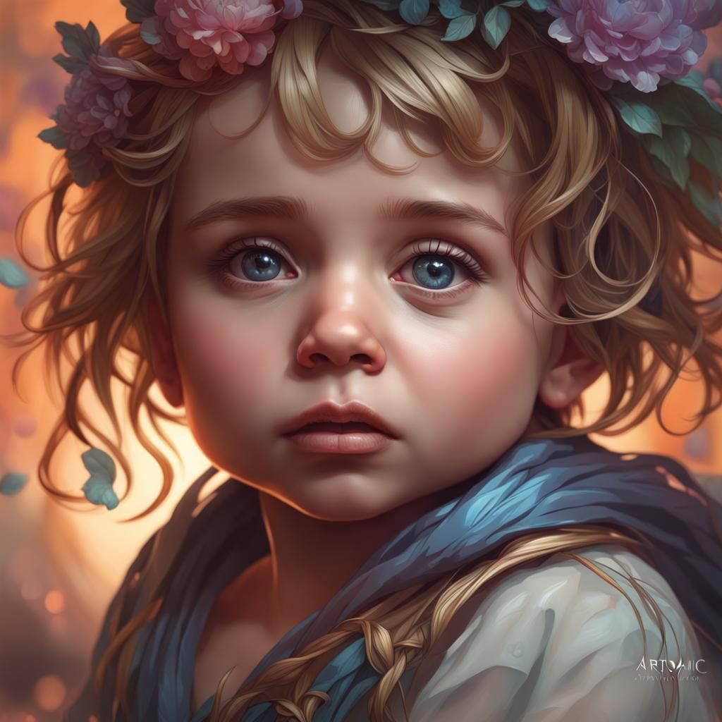 Elegant Baby Portrait in Triadic Colors