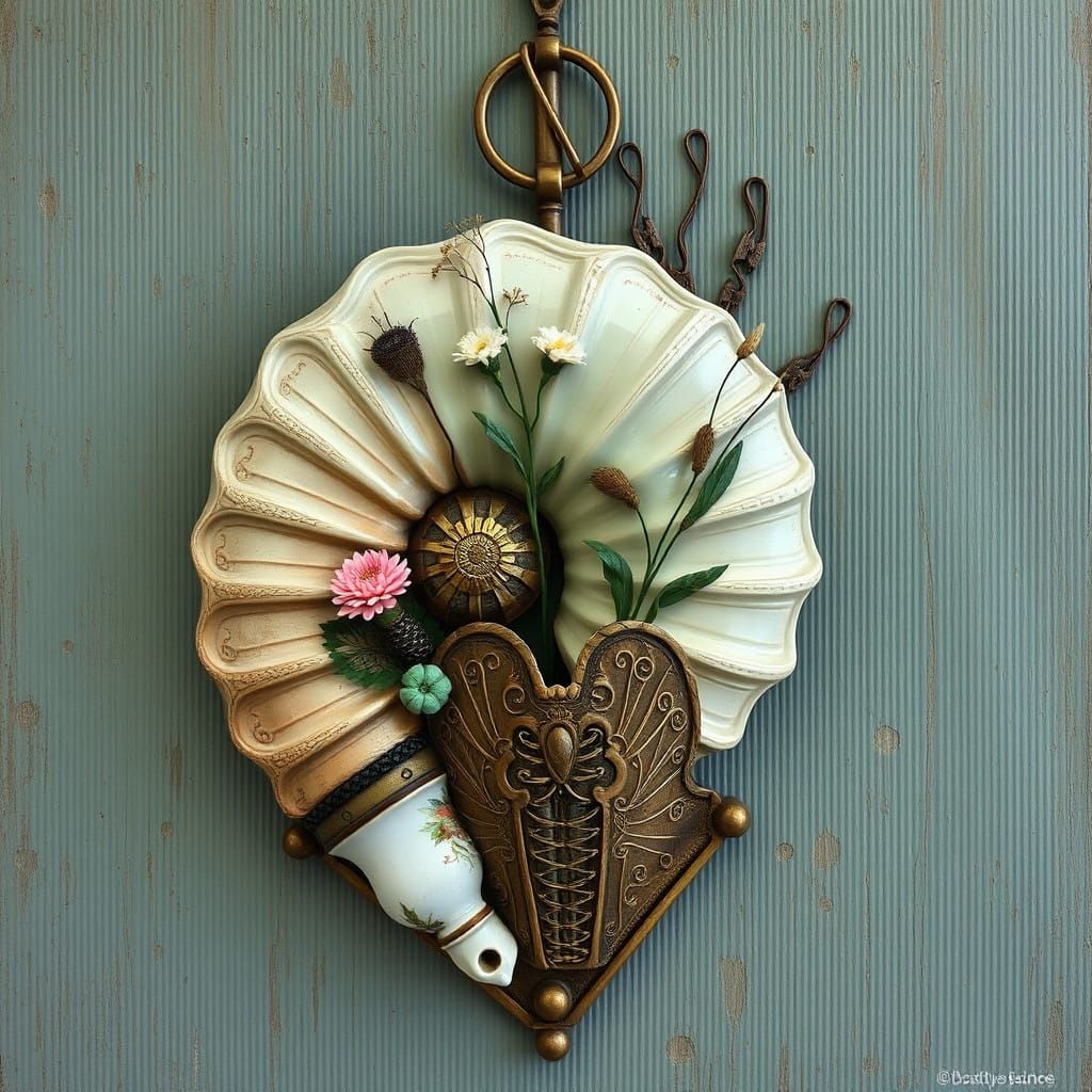 Surreal Metaphysical Painting of a Nautilus in a Corseted Bo...