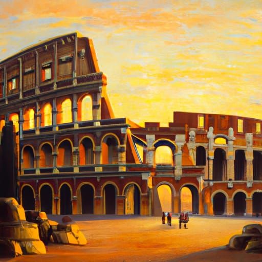 Ancient Ruins Illuminated by Golden Hour Light