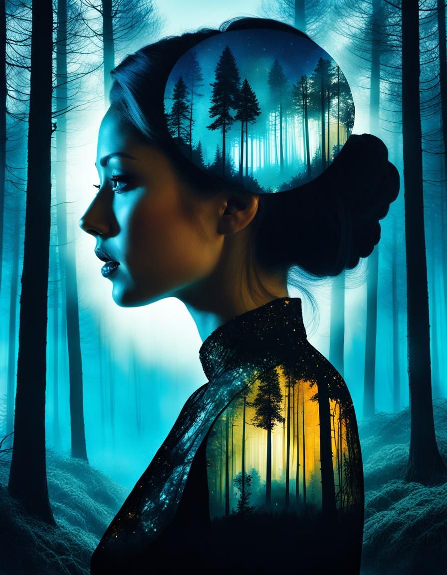 Enchanted Portrait in Neon Hush