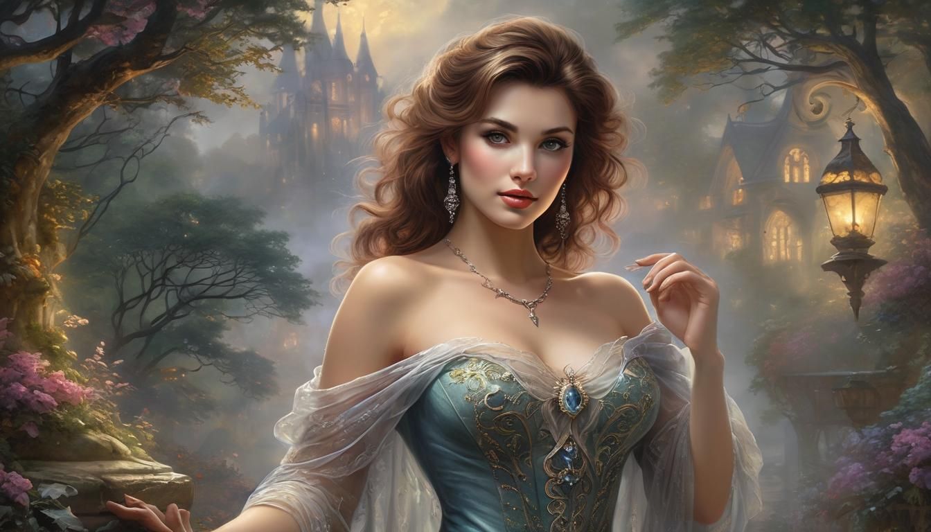 Ethereal Fantasy Portrait of a Seductive Temptress