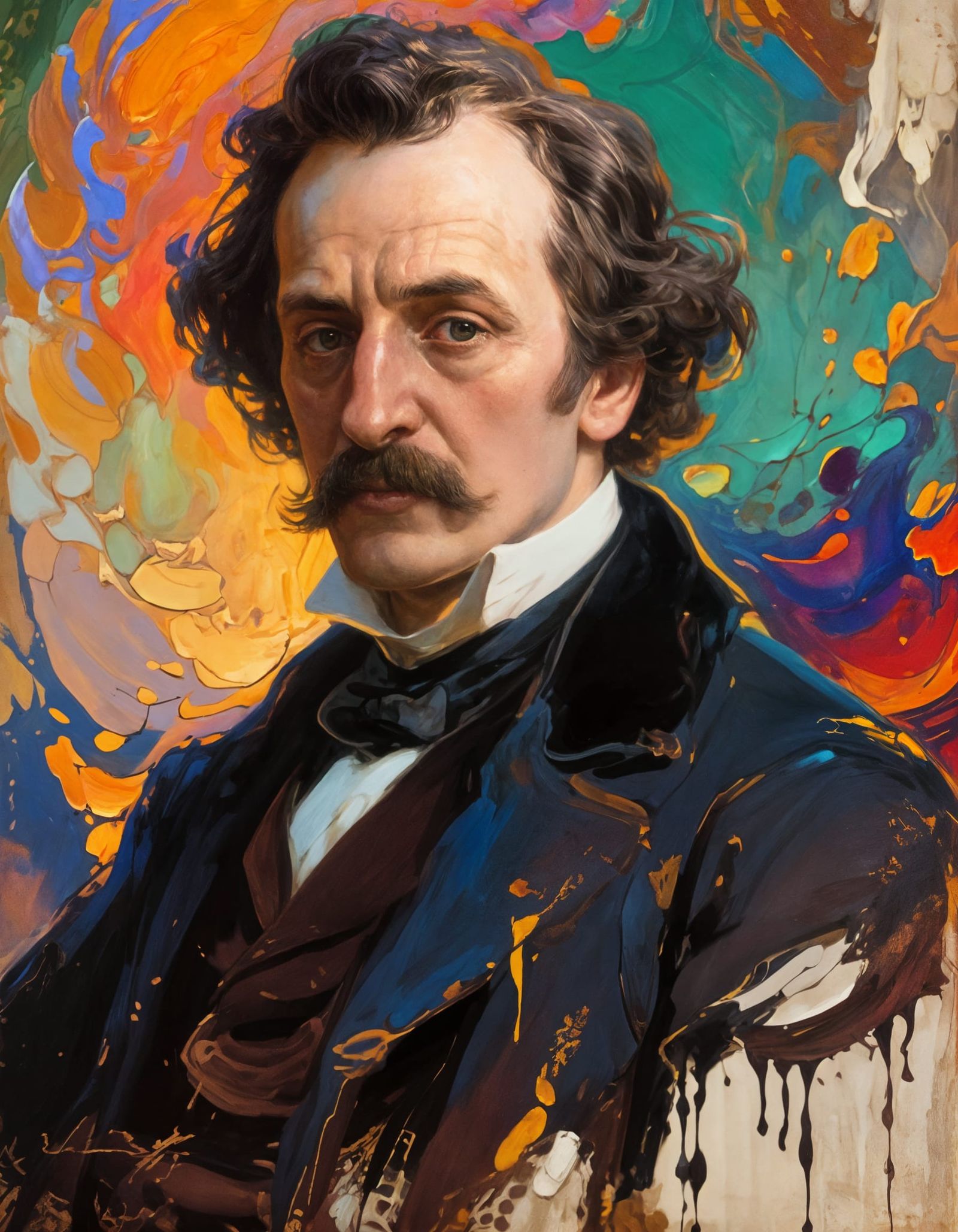 Charles Dickens Portrait in Oil Paint