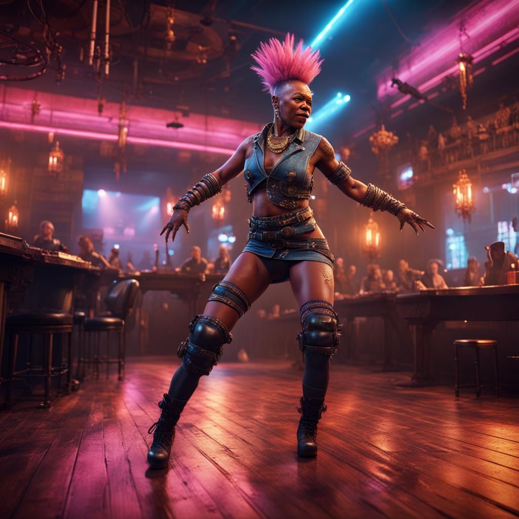 Kikuyu Punk Goddess Unleashed in Neon Dreams