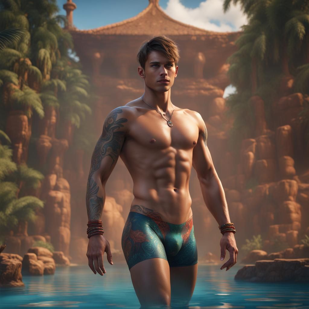 Hot boy in speedo showing bulge