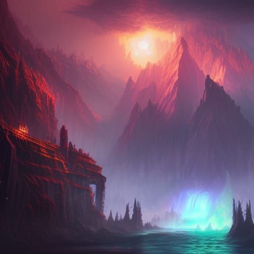 Epic Fantasy Concept Art in Vibrant, Intricate Detail