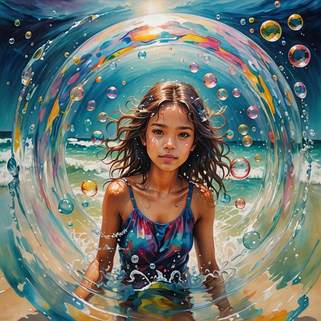 Magical Beach Goddess Surrounded by a Sea of Water