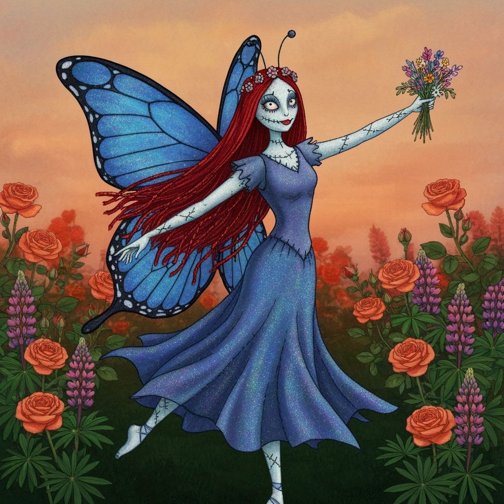 Sally's Gothic Ballet in a Moonlit Garden