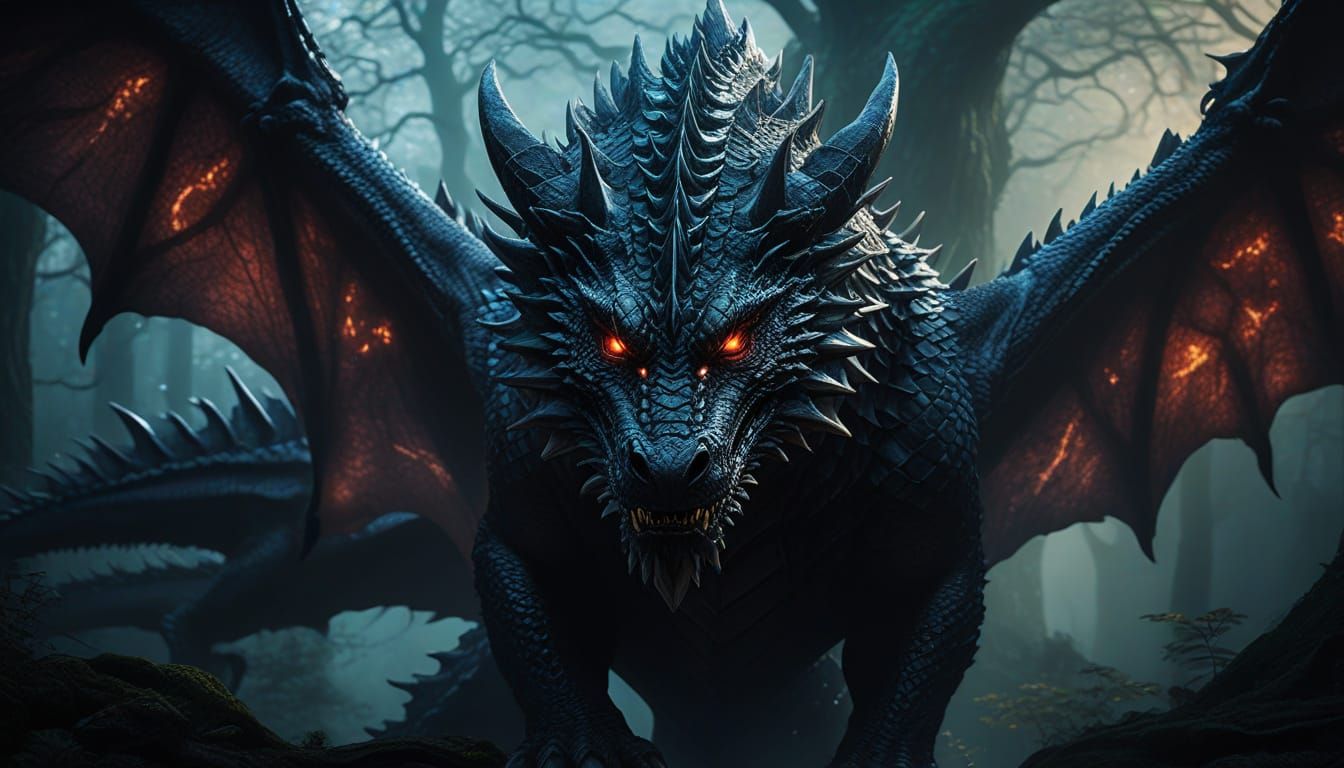 Epic Fantasy Wizard Confronts Majestic Dragon in Mysterious ...
