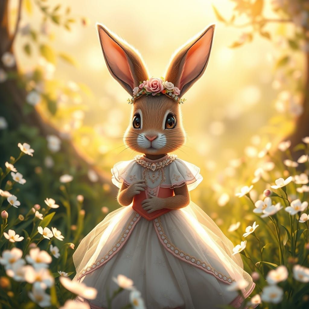 Ethereal Princess Rabbit in Whimsical Anime Style