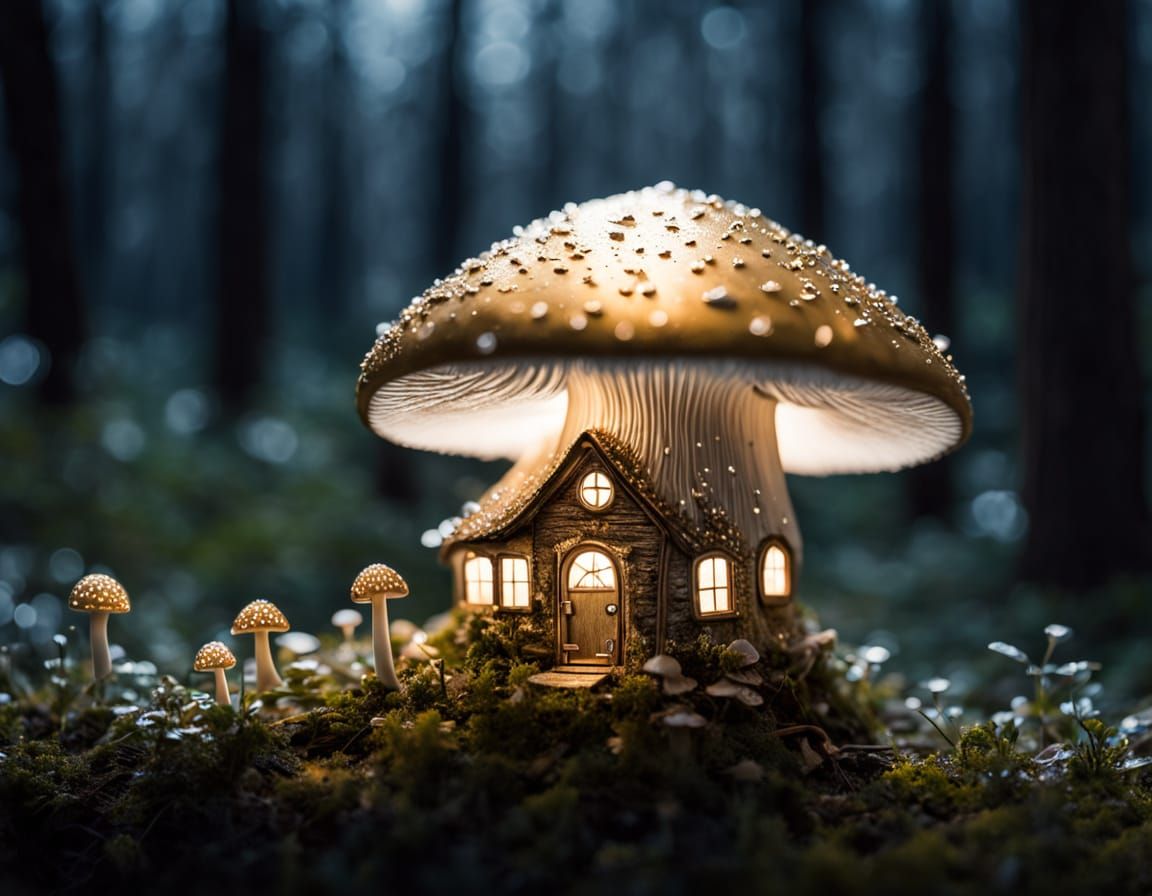 Golden Mushroom Estate in Iridescent Bloom