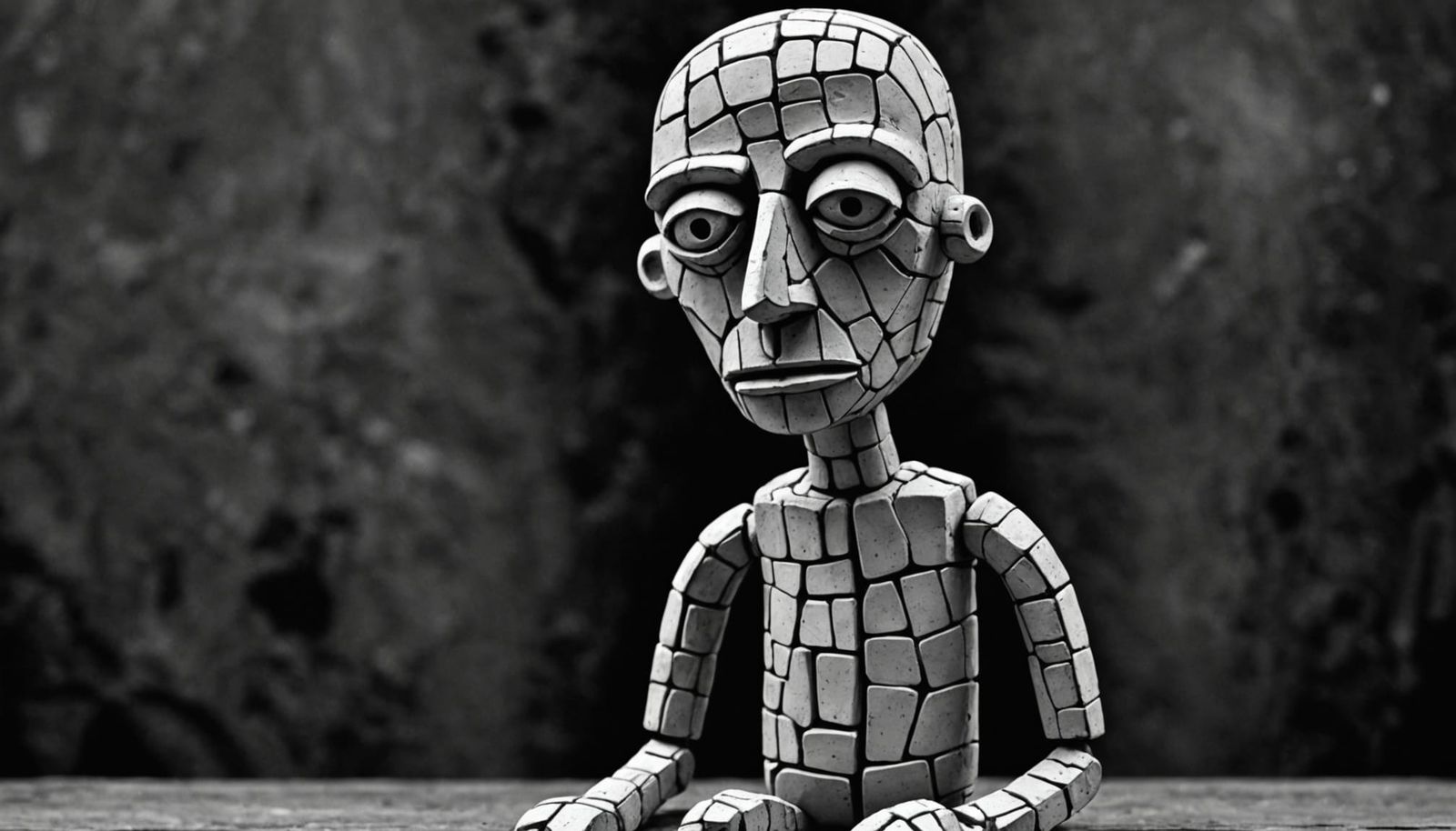 Bound Clay Figure in Dubuffet Style