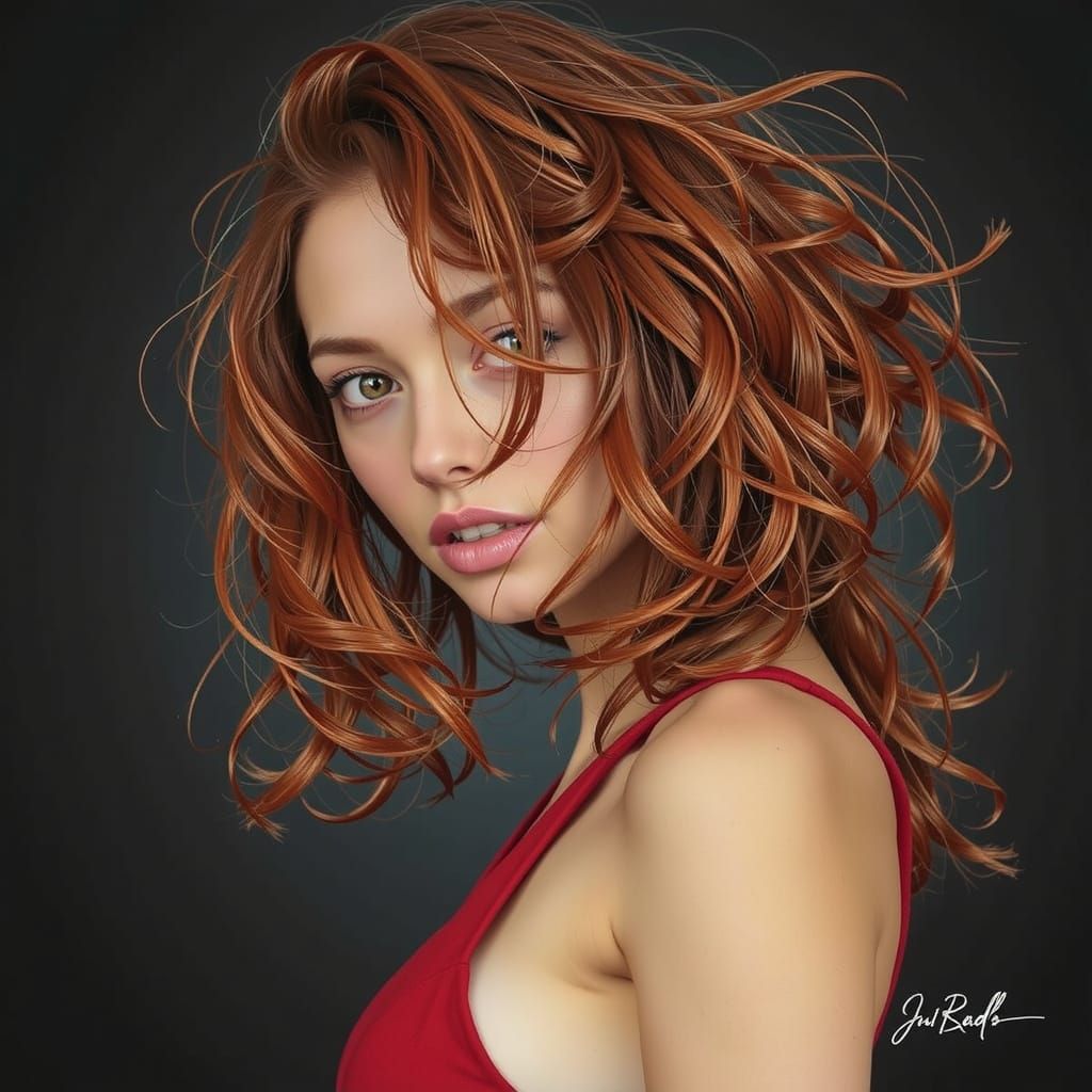 Abstract Swirling Reds and Crimson Tones