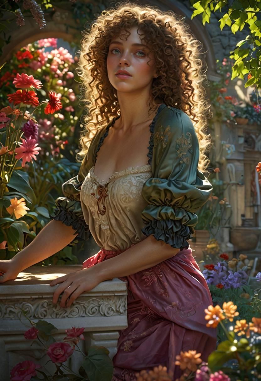 Ethereal Italian Beauty in a Whimsical Garden