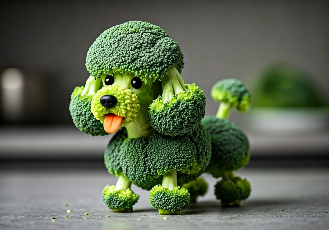 Broccoli Poodle: Hyper-Realistic Food Photography