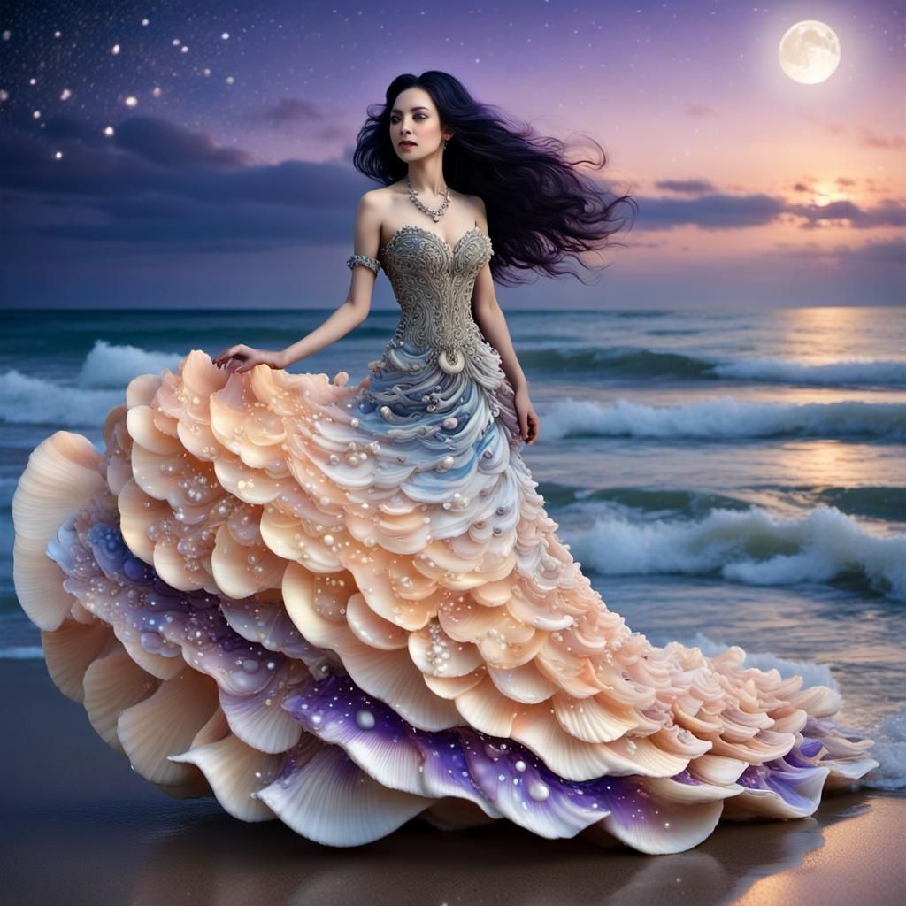 Ethereal Beauty in Moonlit Paradise