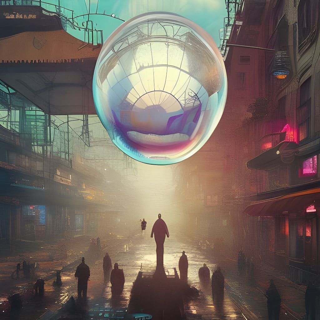 People Trapped in a Steampunk City Sky