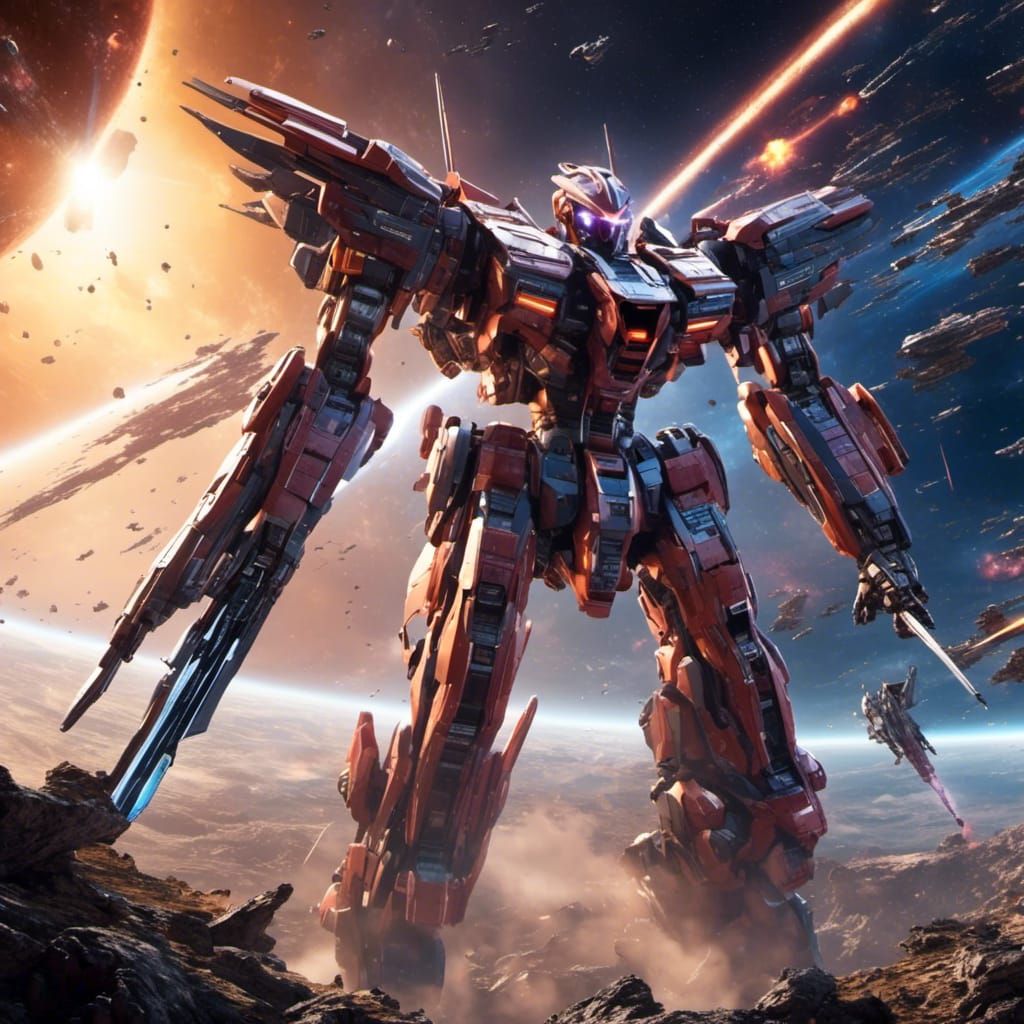 Giant Anime Robot Battles in the Milky Way Galaxy