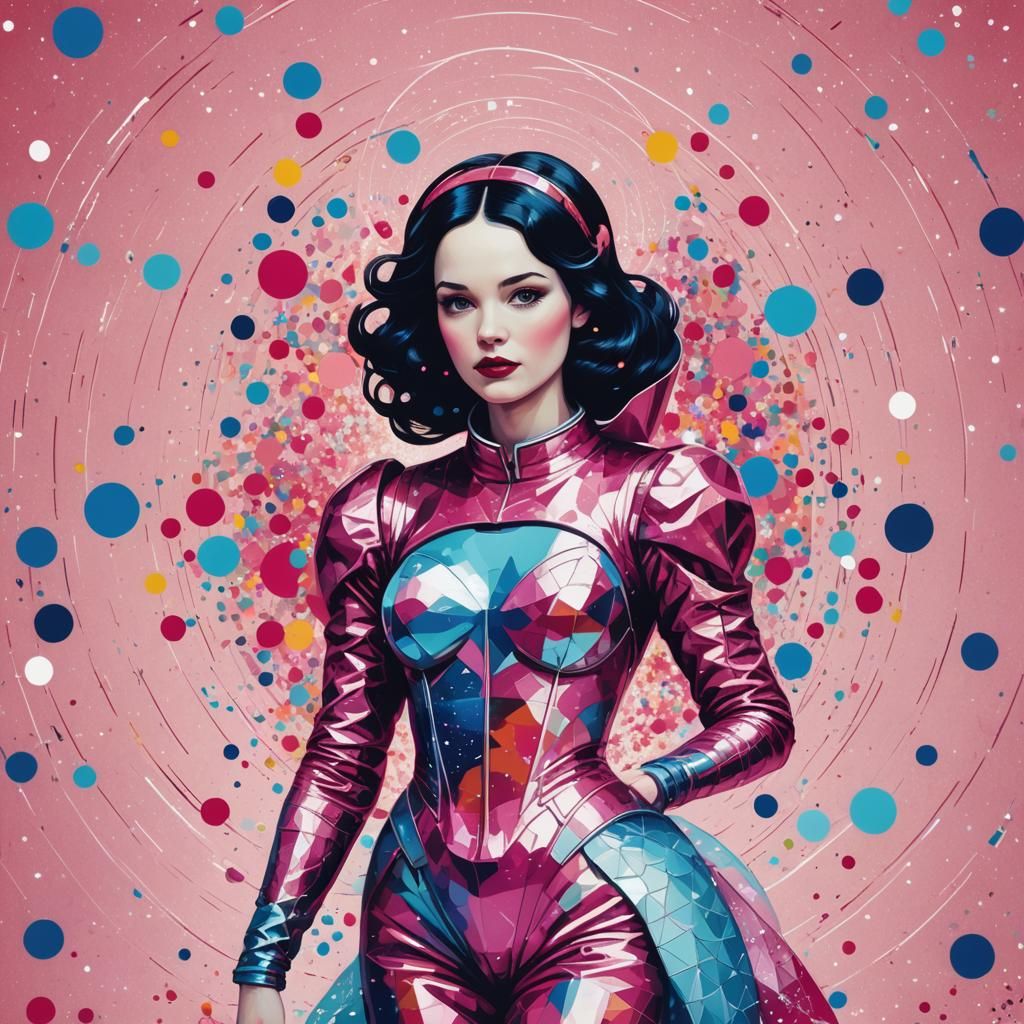 Majestic Space Mermaid in Triadic Splendor