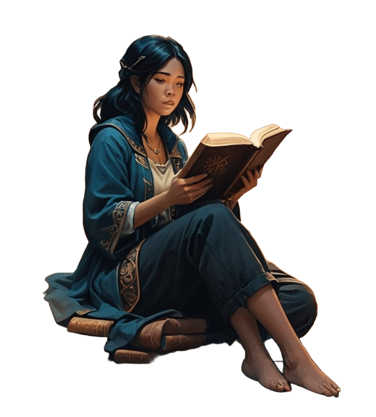 Enchanted Bookworm in a Realm of Wonder