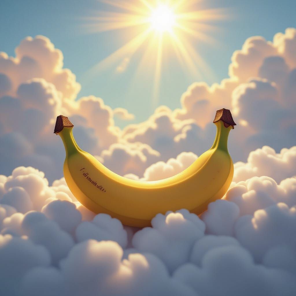 Sunlit Banana in Dreamy, Divine Setting