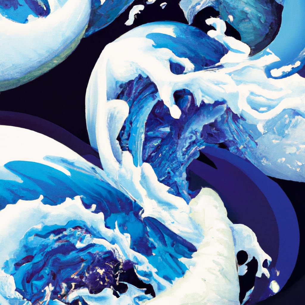 Stormy Waves in Vibrant Blue