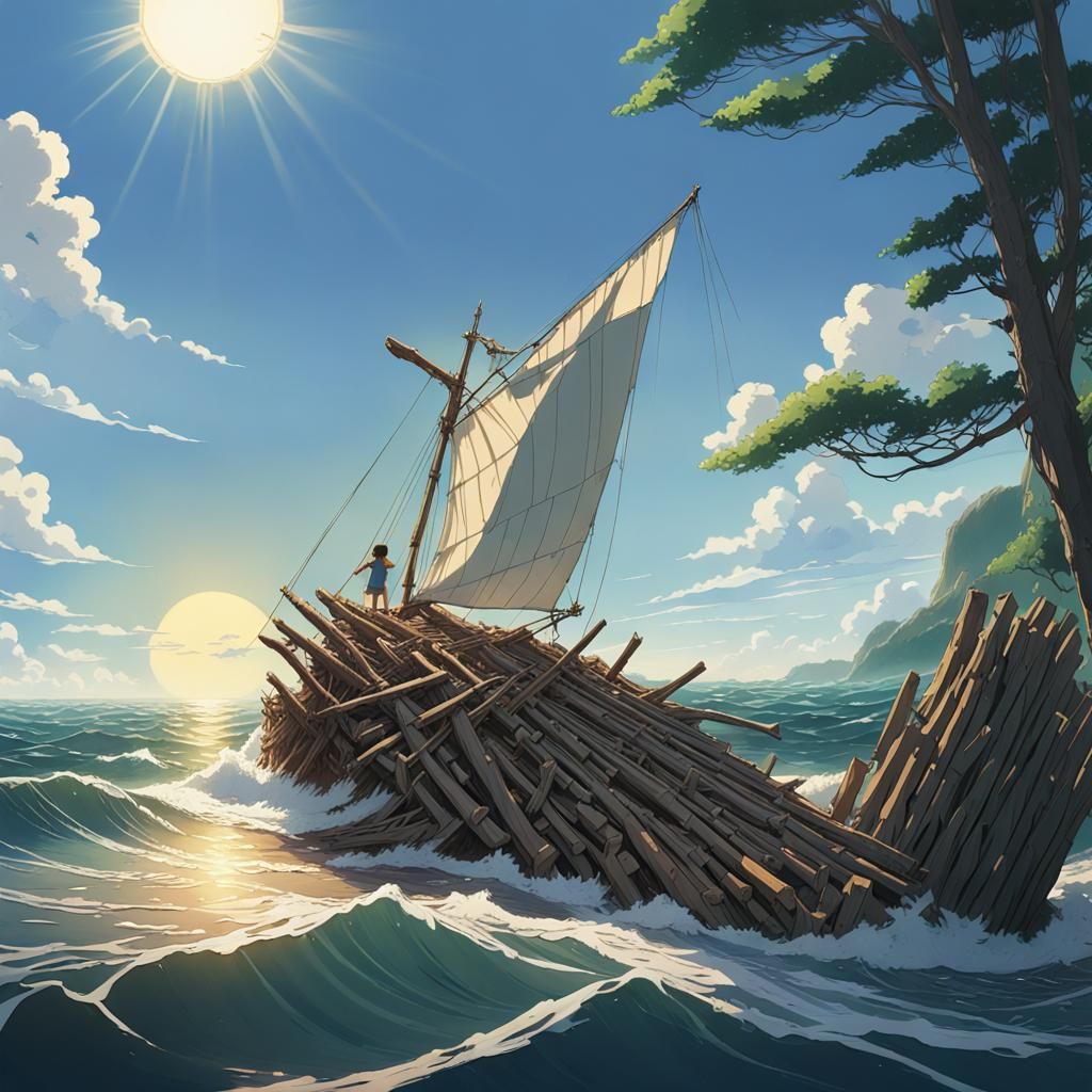 Castaway Adrift in the Searing Sun