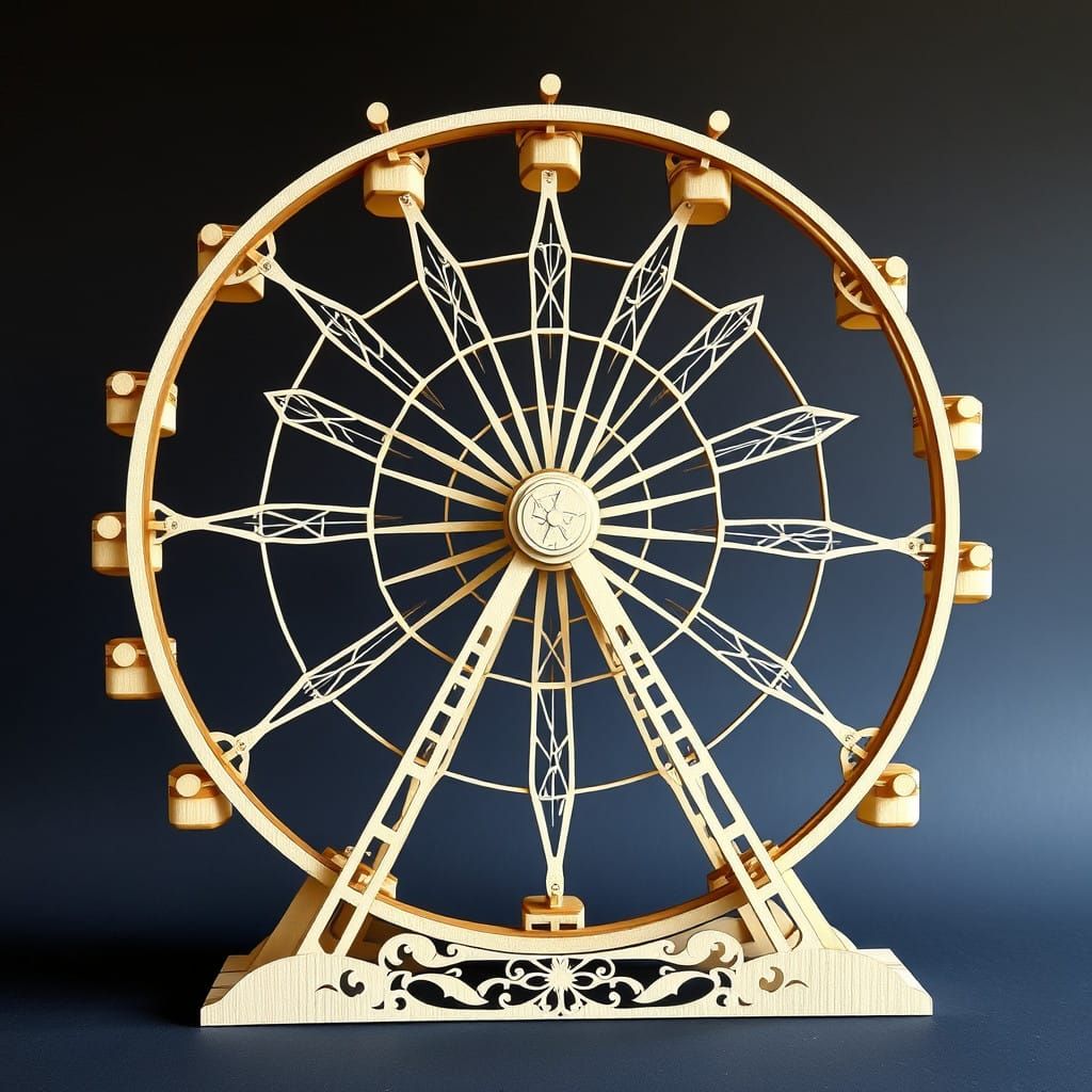 Ferris Wheel of Intricate Plywood Design