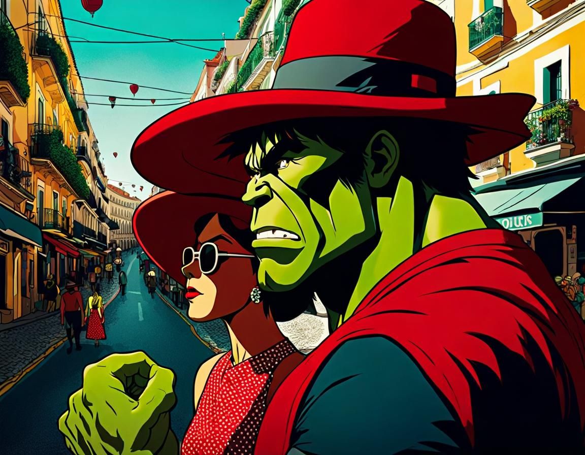 Comic book scene // blending with the crowd