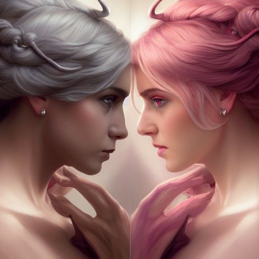 Ethereal Goddess Faces Off Against Dark Sorceress in Vibrant...