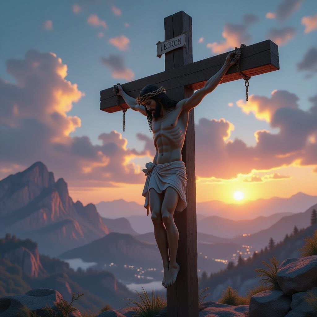 Jesus Christ Crucifixion in Detailed Fantasy Art