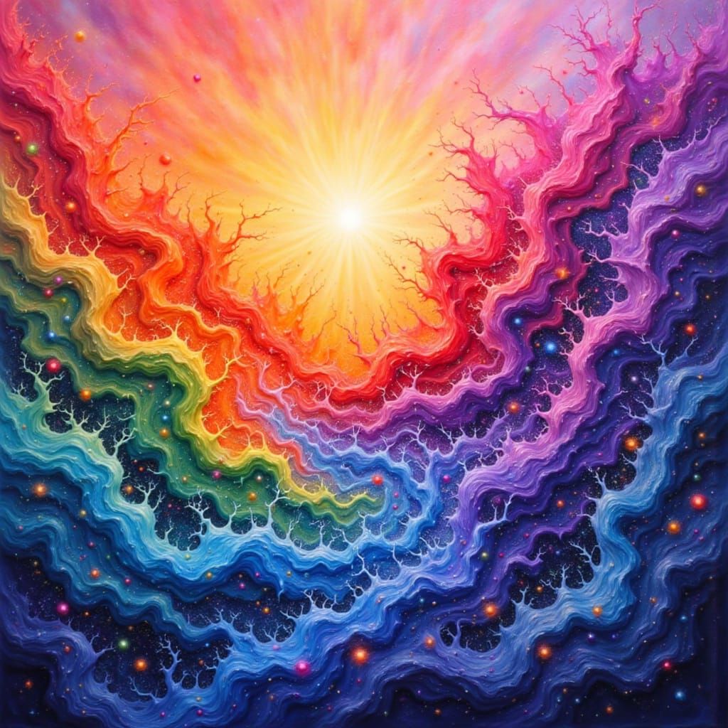 Rainbow Canvas with Bioluminescent Colors