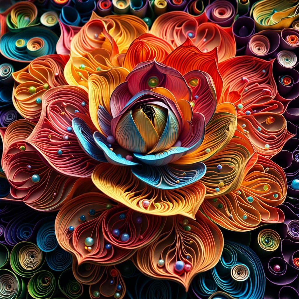 Surreal Iridescent Rose Blooms in Vibrant HDR Colors