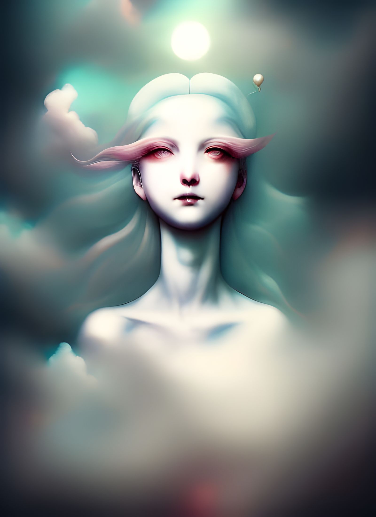 Surreal Goddess of the Stormy Skies in Oil Painting Style