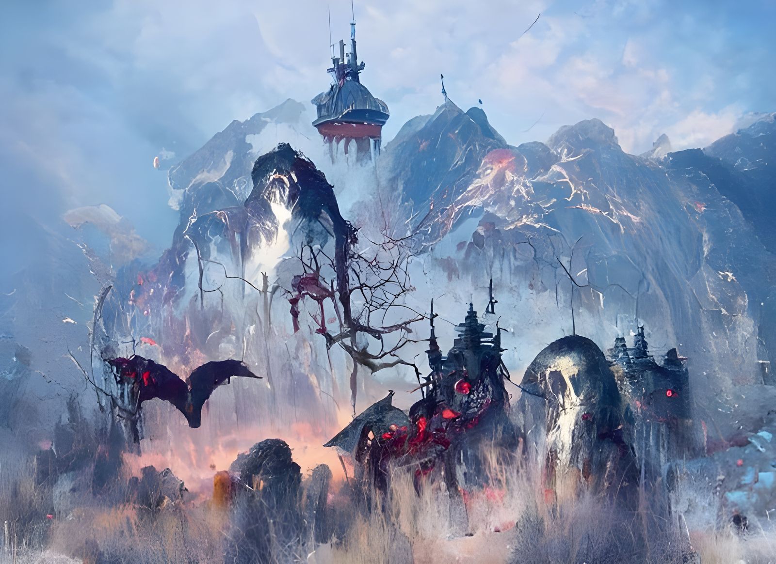 Haunted Vampire Palace in a Dark Mystical Realm