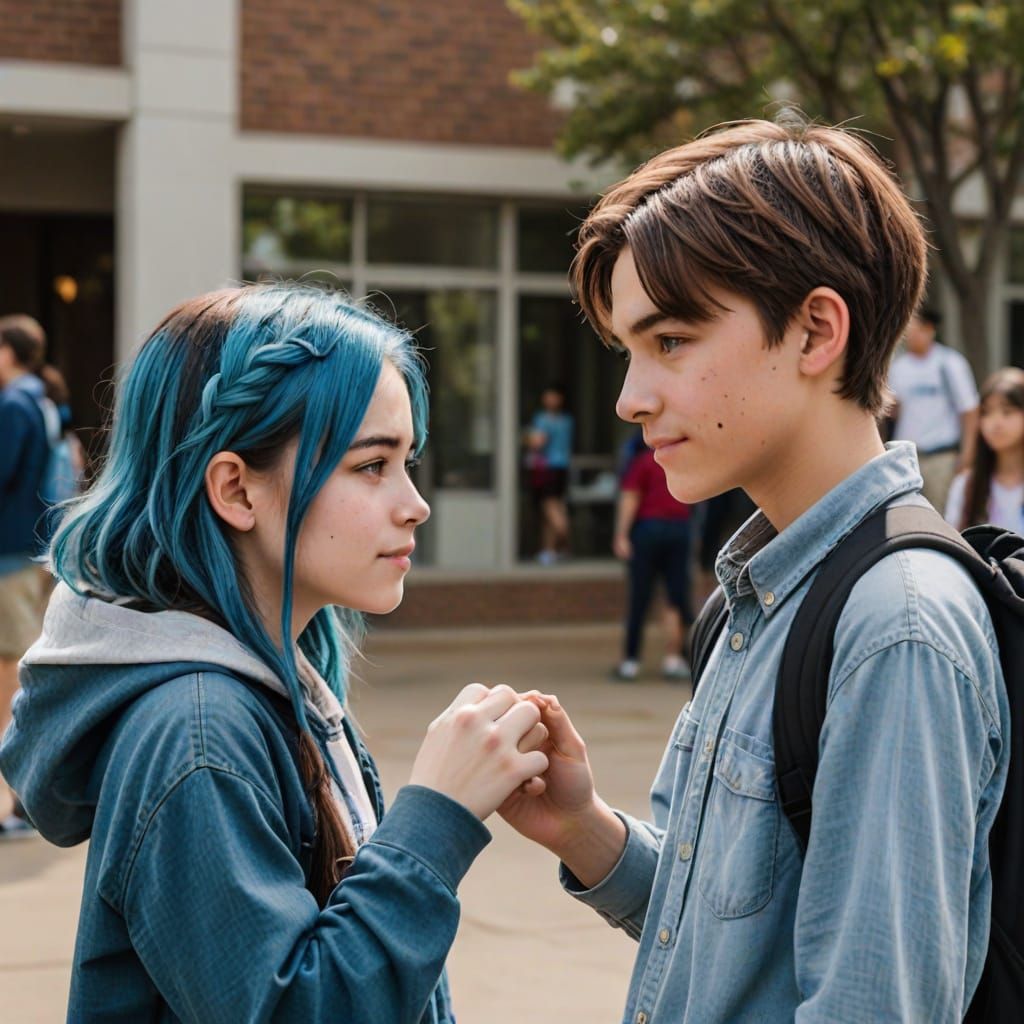 Adolescent Love in a Heartfelt Gesture