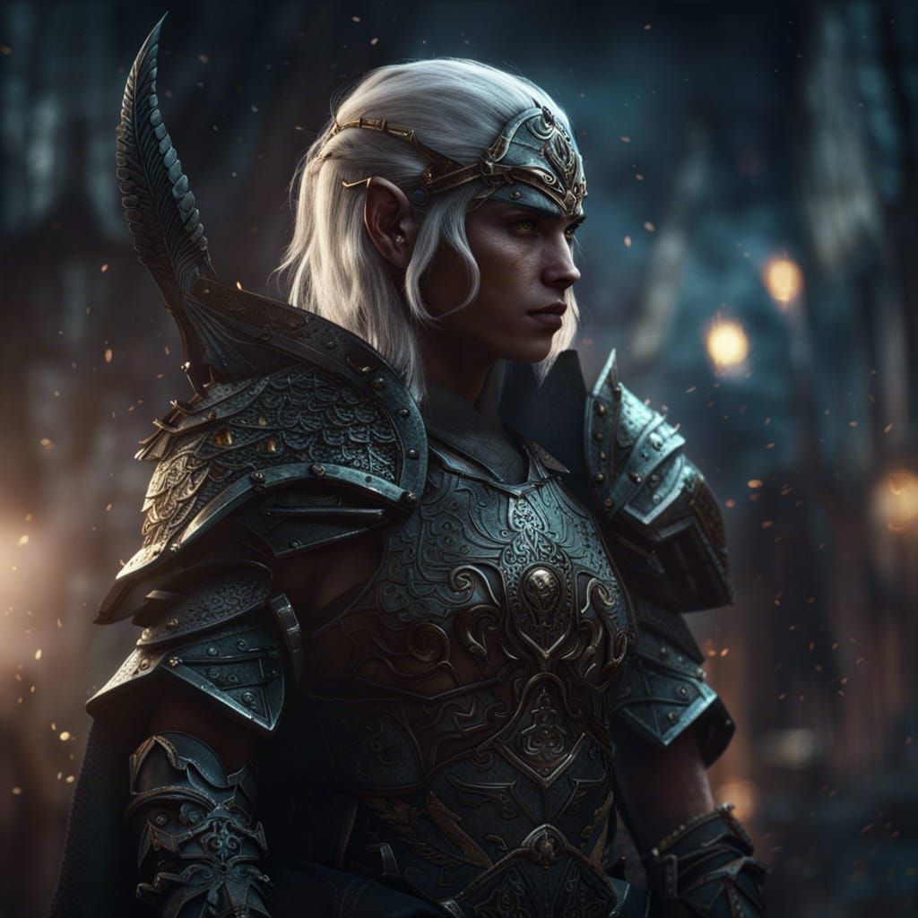 Noldorin Warrior Elf in Epic Cinematic Digital Art