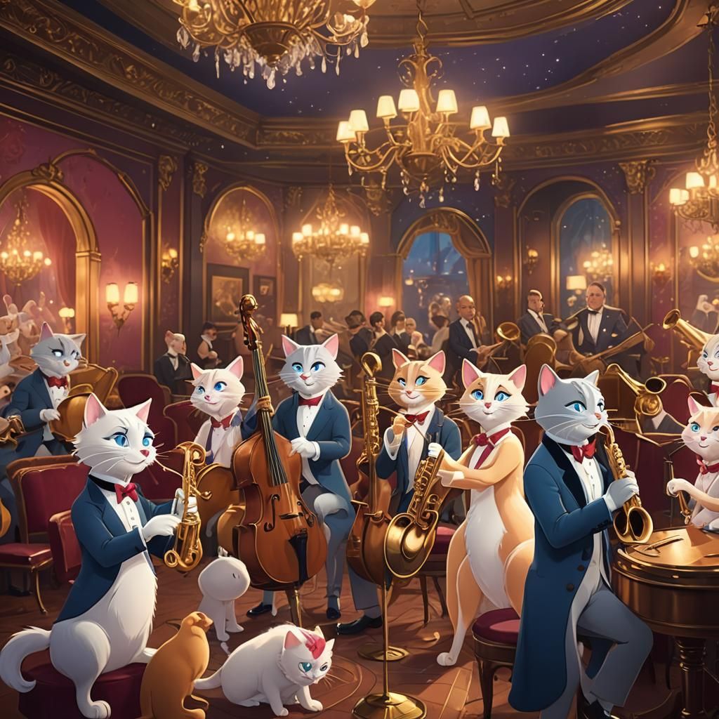 Surreal Parisian Aristocats Unite in Jazz Club