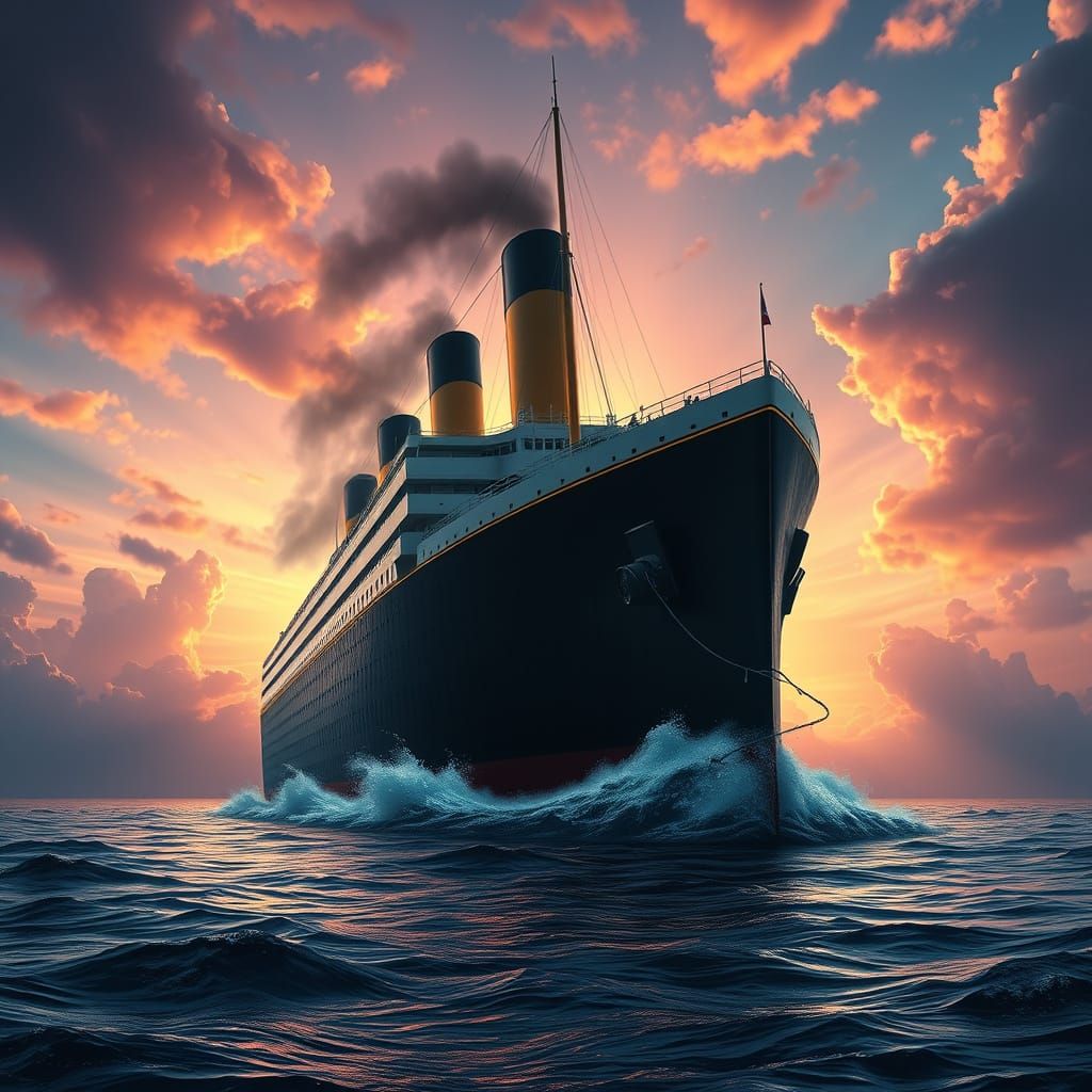 Epic Titanic Landscape in Cyberpunk Aesthetic