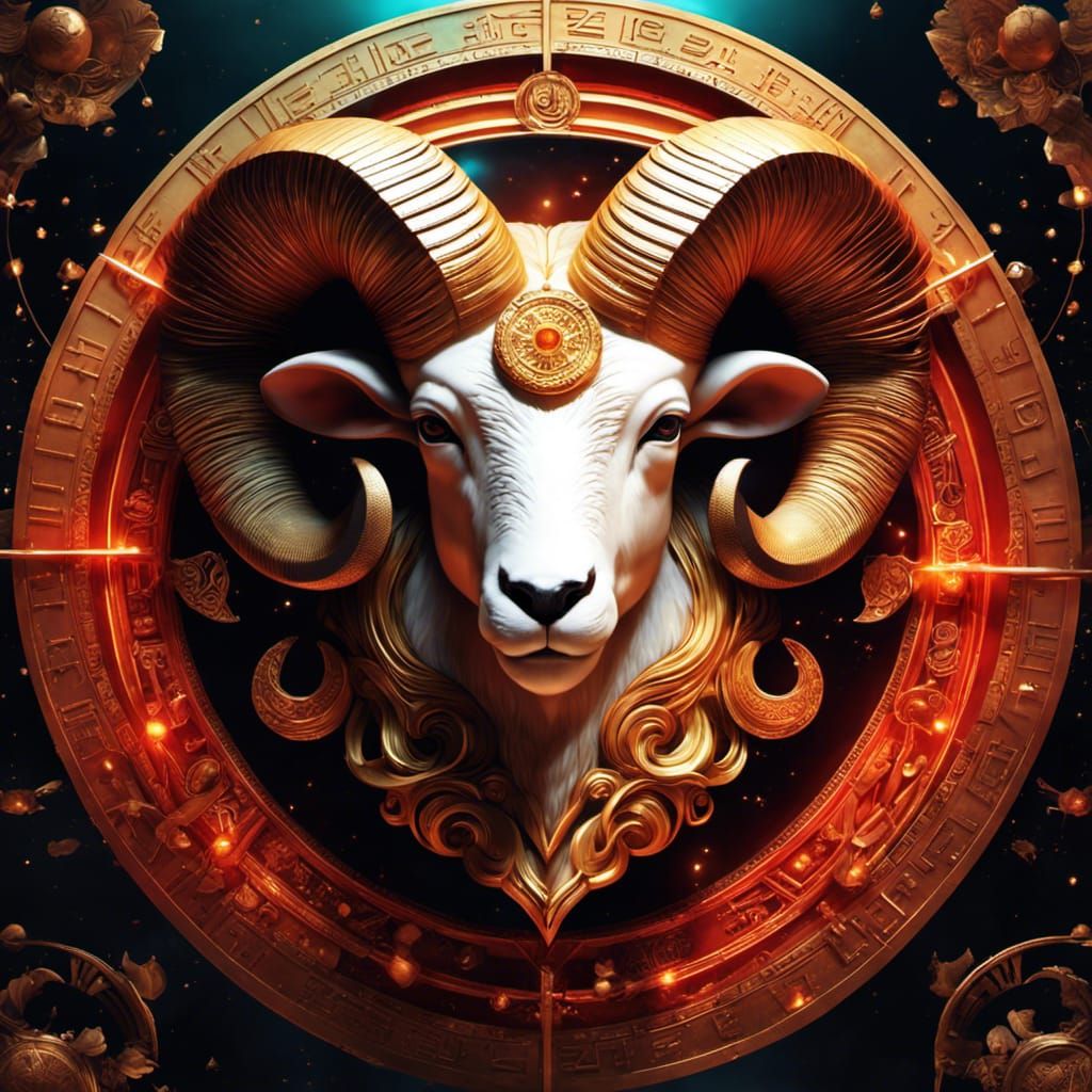 Zodiac Symbol of Aries in Hyperrealistic Art