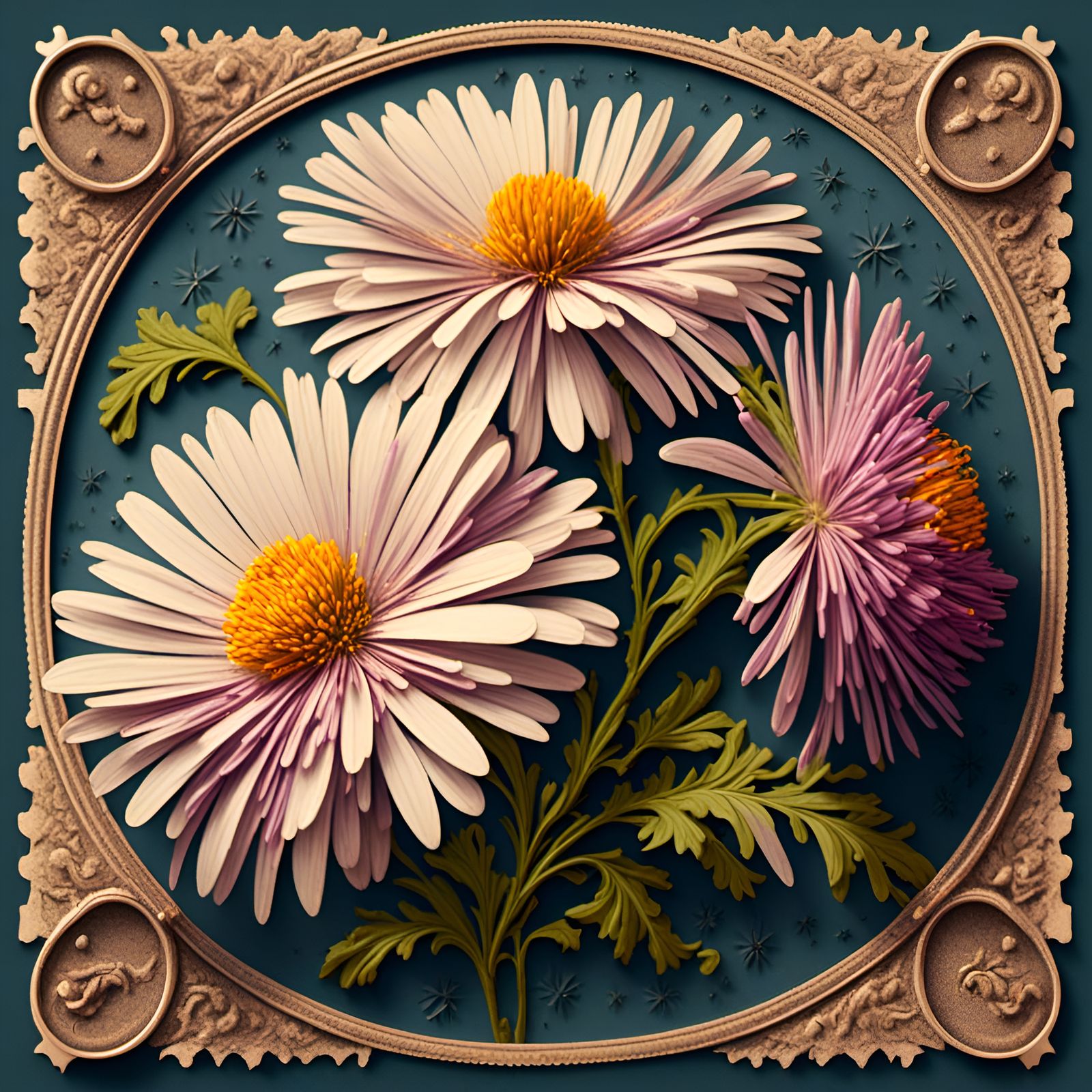 Surreal Golden Star Illuminates Vintage Postal Stamp