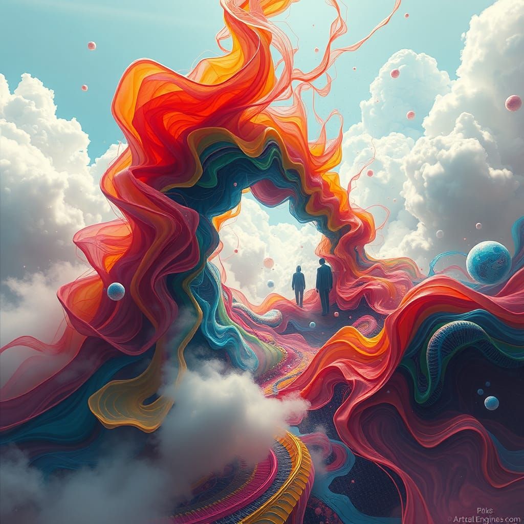 Vibrant Dreamscapes Merge Technology and Nature